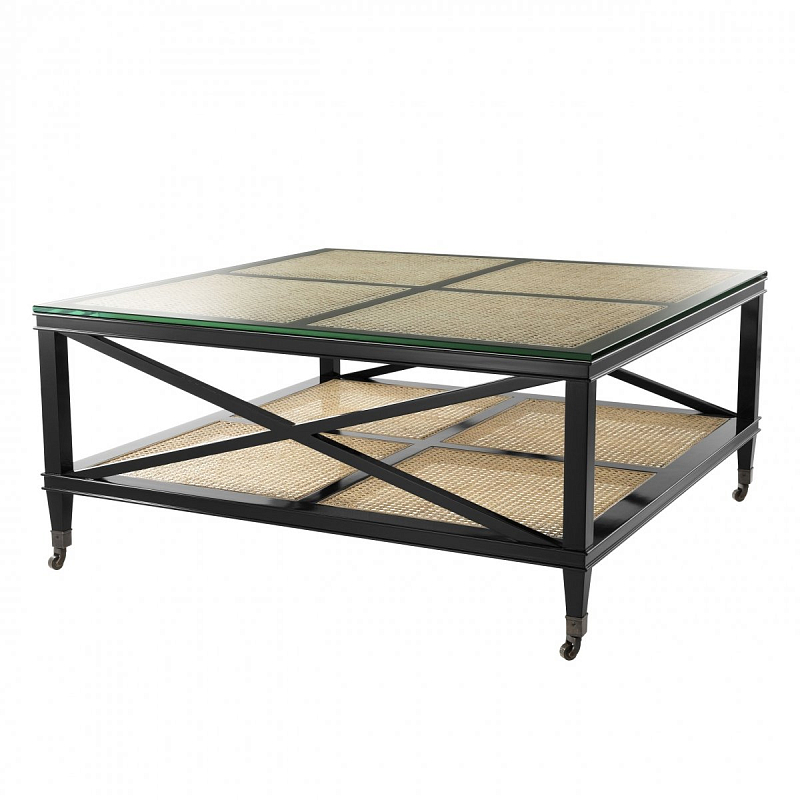 Журнальный стол Eichholtz Coffee Table Bahamas Черный Прозрачное Стекло Бежевый Журнальный стол Eichholtz Coffee Table Bahamas Черный Прозрачное Стекло Бежевый в Орле | Loft Concept