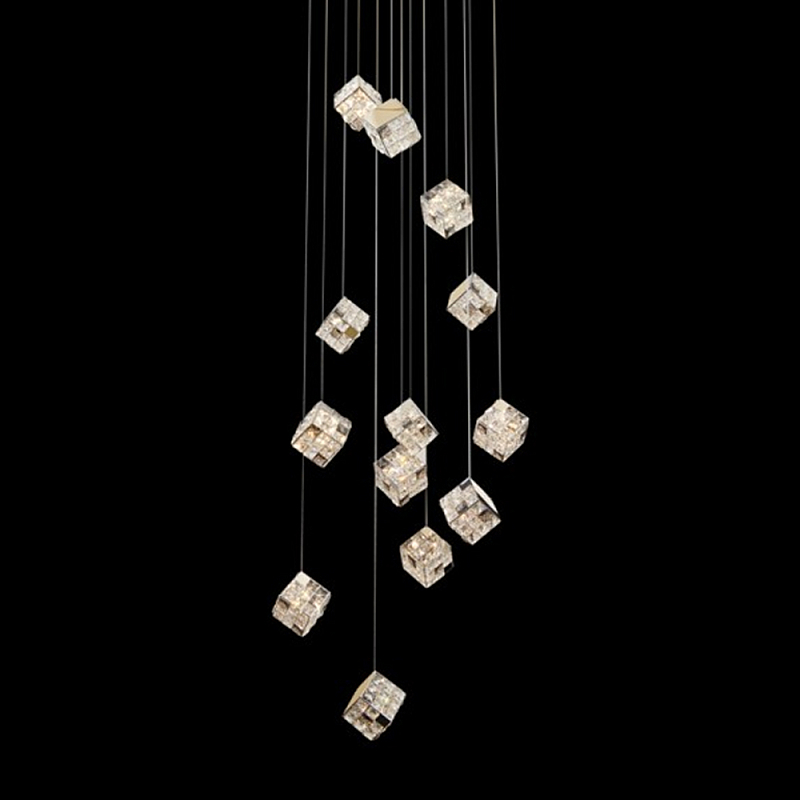 Люстра каскадная с мозаичным хрустальным оформлением Sparks of Crystal Прозрачный Хром Золотой Люстра каскадная с мозаичным хрустальным оформлением Sparks of Crystal Прозрачный Хром Золотой в Орле | Loft Concept