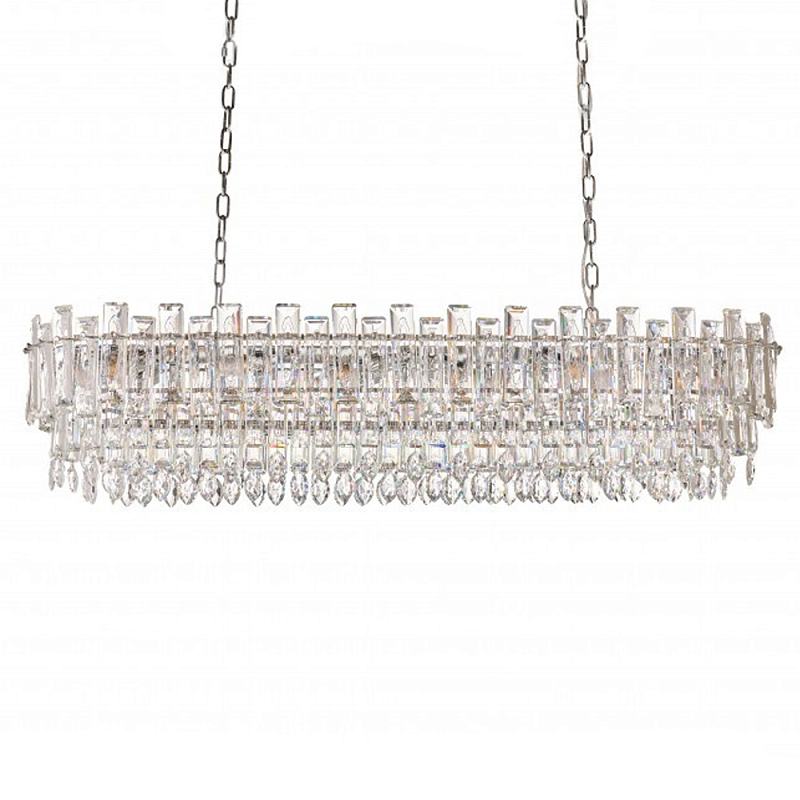 Люстра овальная с хрустальными подвесками Gorgeous Crystal Light Хром Прозрачный Золотой Люстра овальная с хрустальными подвесками Gorgeous Crystal Light Хром Прозрачный Золотой в Орле | Loft Concept