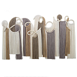 Настенный декор с бахромой белого и бежевого цвета Abstraction I варинант исполнения - 3 | Loft Concept в Орле