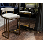 Стул барный букле бежевый с каркасом цвета матовое золото Tactility варинант исполнения - 5 | Loft Concept в Орле