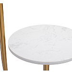 Торшер с мраморным столиком и золотым плафоном Ezio Floor Lamp варинант исполнения - 2 | Loft Concept в Орле