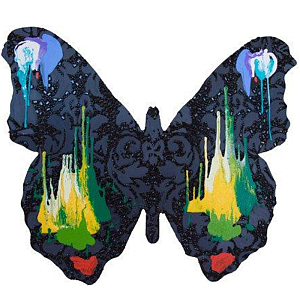 Картина “Black Damask Dramafly Cut Out”