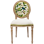 Стул бежевый из натурального бука с изображением птиц и цветов Blooming White Magnolias варинант исполнения - 1 | Loft Concept в Орле