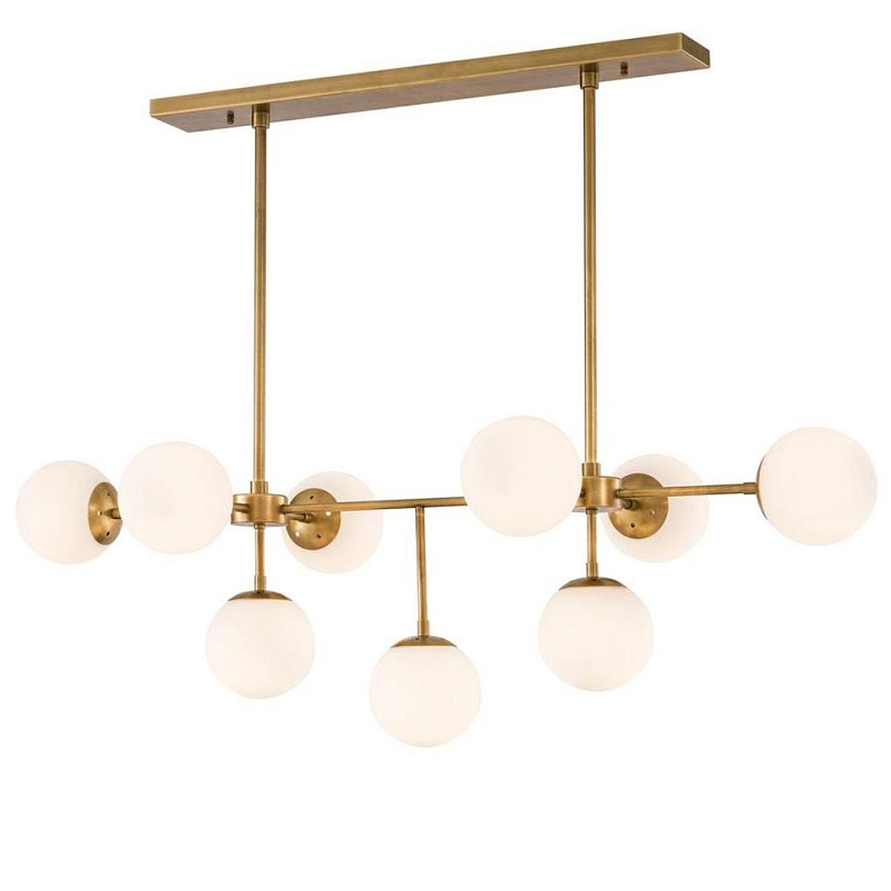 Люстра Chandelier Lux Латунь Античная полированная Белый Люстра Chandelier Lux Латунь Античная полированная Белый в Орле | Loft Concept