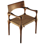 Стул из Ореха с плетеным сидением Kronos Dining Chair Brown варинант исполнения - 1 | Loft Concept в Орле