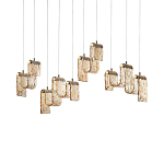 Подвесной светильник линейный с плафонами волнистой формы из фактурного стекла Big Wave варинант исполнения - 7 | Loft Concept в Орле