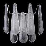 Бра с подвесками из рифленного стекла в форме капель на основании цвета хром Textured Glass варинант исполнения - 2 | Loft Concept в Орле