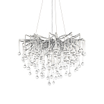 Люстра подвесная с прозрачными стеклянными подвесками в форме капель Диаметр 60 см Droplet Chandelier варинант исполнения - 14 | Loft Concept в Орле