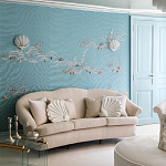 Обои с вышивкой ручной работы Amami Waves Moonbeam colourway on silk moire варинант исполнения - 1 | Loft Concept в Орле