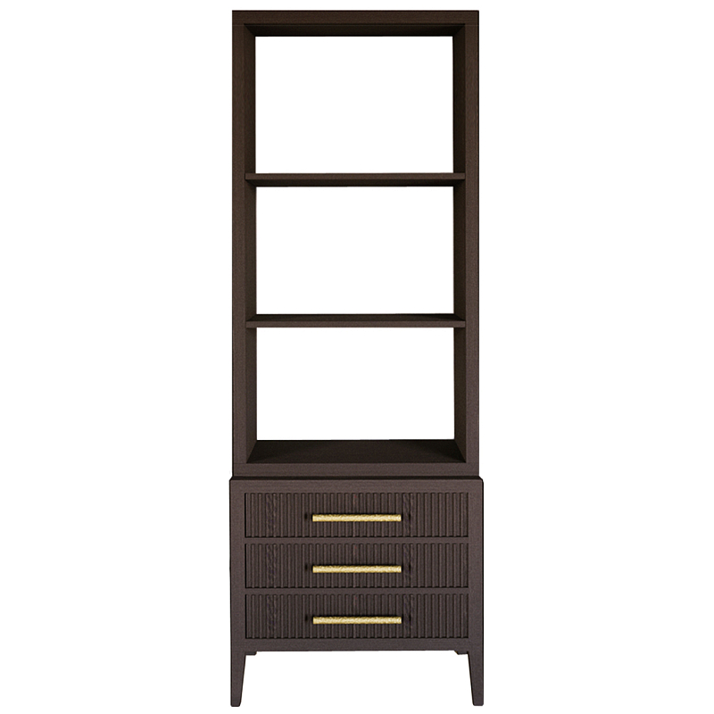 Этажерка Primo с ящиками шпон Темный орех Темный дуб Золотой в Орле | Loft Concept 