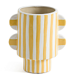 Ваза из фаянса Brighter than the Stars жёлтая полоска варинант исполнения - 1 | Loft Concept в Орле