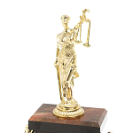 Часы настольные бронзовые из натурального камня Яшма с декором в виде Фемиды Themis Stone Clock варинант исполнения - 3 | Loft Concept в Орле