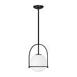 Подвесной светильник с белым плафоном в форме шара в арочной подвеске Hinkley варинант исполнения - 1 | Loft Concept в Орле