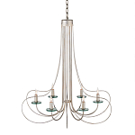 Люстра серебряного цвета с изогнутыми элементами каркаса Twisted Iron Chandelier варинант исполнения - 1 | Loft Concept в Орле