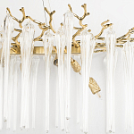 Люстра подвесная прямоугольная с бронзовыми акцентами и прозрачными стеклянными каплями Droplet Chandelier варинант исполнения - 5 | Loft Concept в Орле