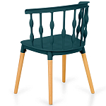 Пластиковый стул на ножках из массива бука Ferret Spiral Green варинант исполнения - 6 | Loft Concept в Орле