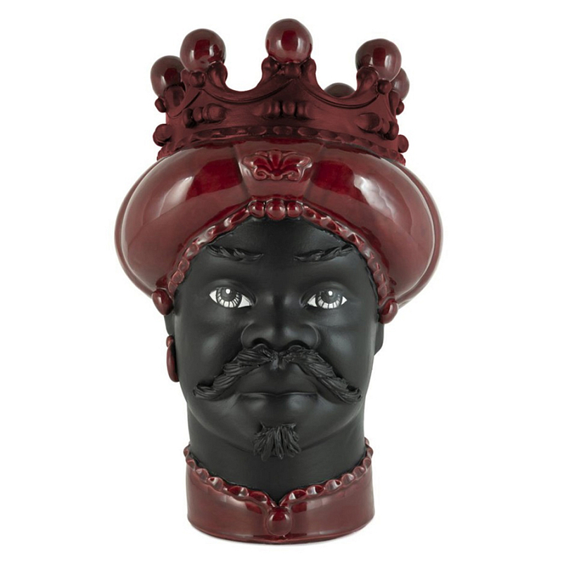 Ваза Vase Moro Man Crown Dark Burgundy Черный Бургундский красный в Орле | Loft Concept 