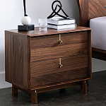 Прикроватный деревянный столик с ящиками Moon Walnut Furniture варинант исполнения - 1 | Loft Concept в Орле