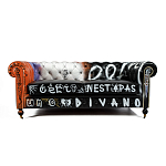 Диван Честерфильд граффити graffiti Orange Sofa натуральная кожа варинант исполнения - 3 | Loft Concept в Орле