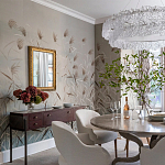 Обои ручная роспись Wild Grasses Special Colourway on Pale Grey dyed silk варинант исполнения - 1 | Loft Concept в Орле