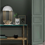 Консоль овальной формы золотая с полкой для хранения Craig варинант исполнения - 3 | Loft Concept в Орле