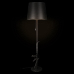 Торшер с черным абажуром и оригинальной ножкой в форме автомата Flos варинант исполнения - 1 | Loft Concept в Орле