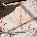 Мягкая банкетка из массива бука серая с растительным орнаментом Raffael Grey Floral Banquette варинант исполнения - 2 | Loft Concept в Орле