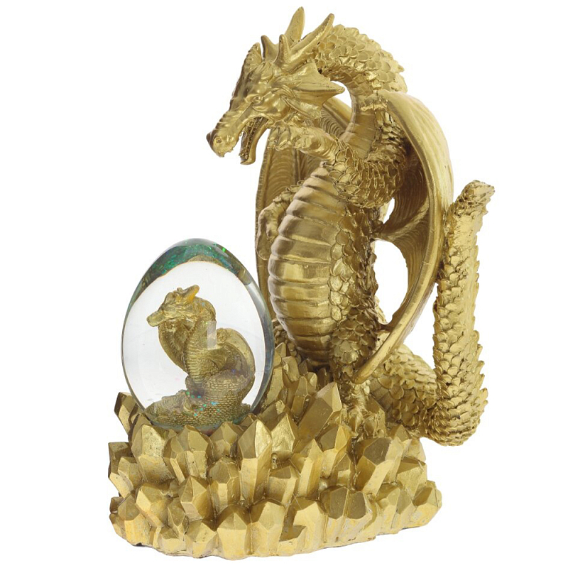 Декоративная статуэтка Дракон Dragon Glass Egg Gold Прозрачное Стекло Золотой Декоративная статуэтка Дракон Dragon Glass Egg Gold Прозрачное Стекло Золотой в Орле | Loft Concept