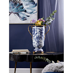 Ваза с бронзовыми ручками и синим цветочным узором Blue & White Ornament варинант исполнения - 5 | Loft Concept в Орле