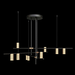 Люстра с 9-ю цилиндрическими плафонами цвета латунь TRIBES CHANDELIER варинант исполнения - 1 | Loft Concept в Орле