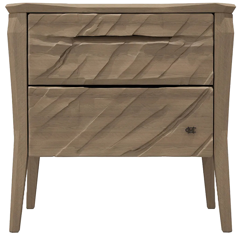Тумба прикроватная из массива дуба с 2-мя ящиками Tasteful Furniture Седой Орех Капучино  Венге в Орле | Loft Concept 