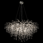 Люстра подвесная с прозрачными стеклянными подвесками в форме капель Диаметр 100 см Droplet Chandelier варинант исполнения - 15 | Loft Concept в Орле