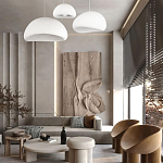 Подвесной светильник с куполообразным белым фактурным абажуром Sergey Makhno варинант исполнения - 7 | Loft Concept в Орле