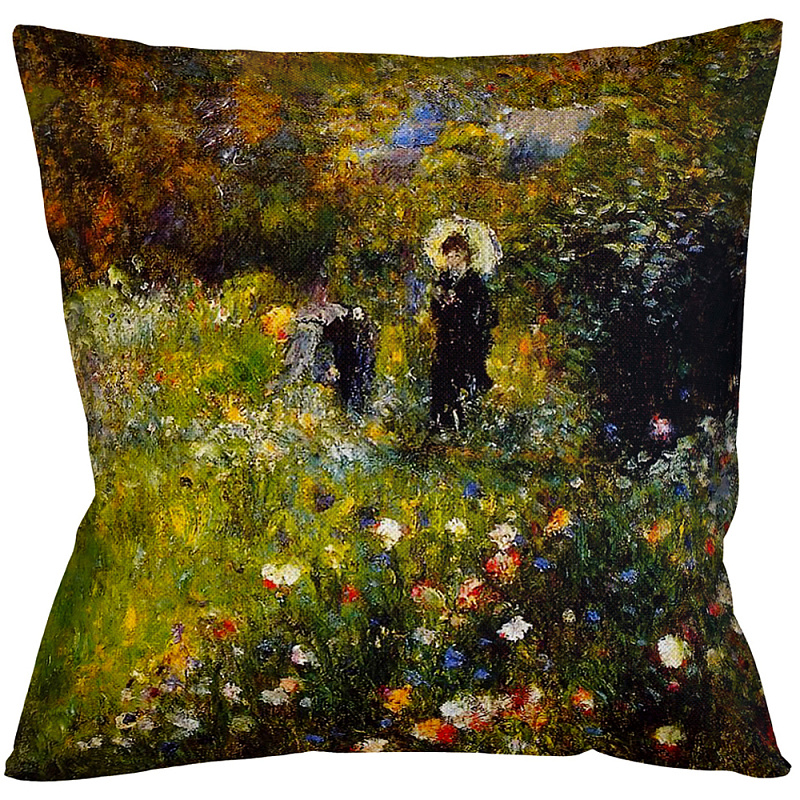Подушка декоративная с цветочным принтом Impressionism in Color Мульти Бежевый Подушка декоративная с цветочным принтом Impressionism in Color Мульти Бежевый в Орле | Loft Concept