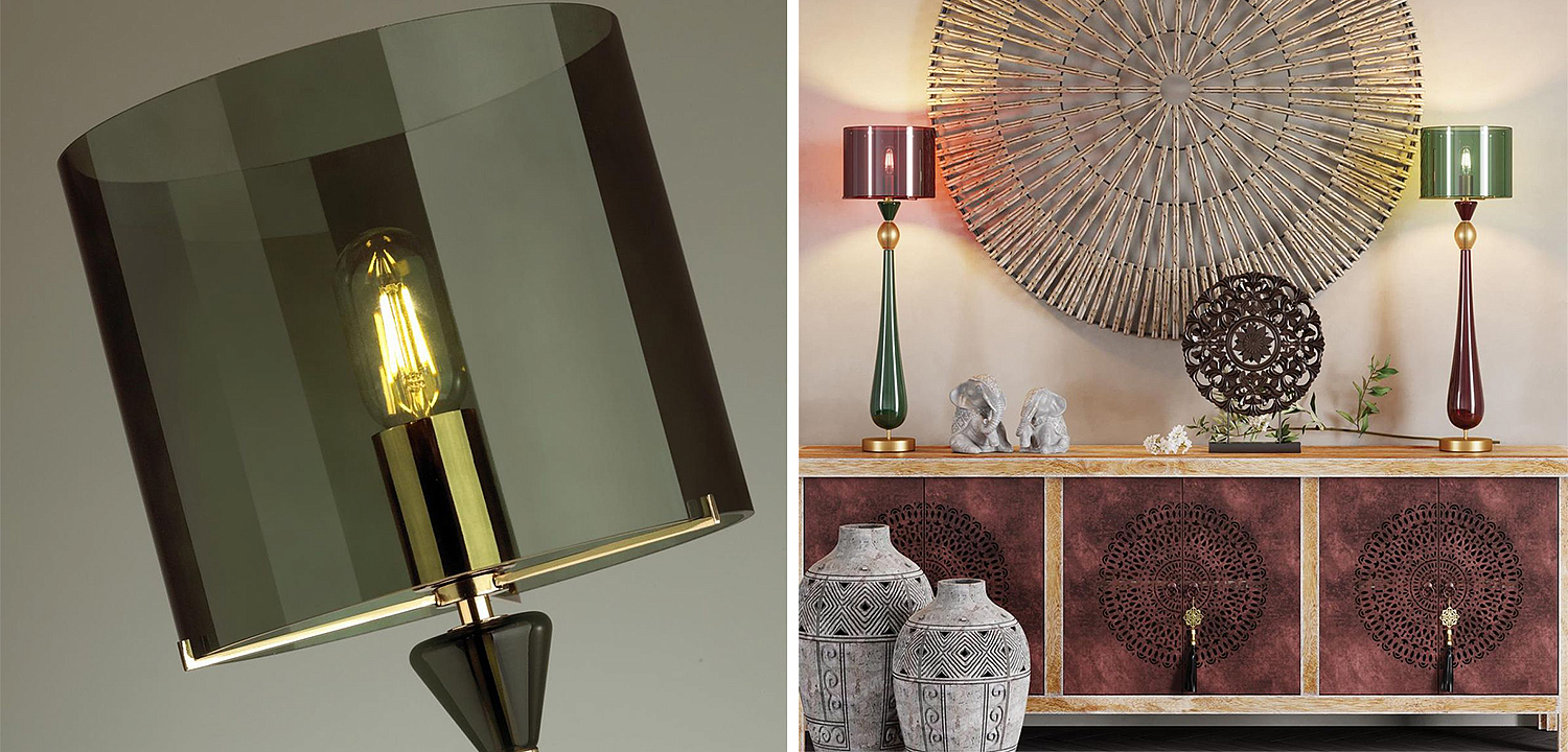 Настольная лампа Roser Green Burgundy Table Lamp Настольная лампа Roser Green Burgundy Table Lamp - Loft-Concept в Орле