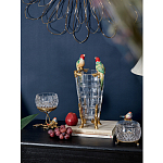Ваза из прозрачного стекла с бронзовыми ножками и фигурками попугаев Eden Garden porcelain and bronze варинант исполнения - 2 | Loft Concept в Орле