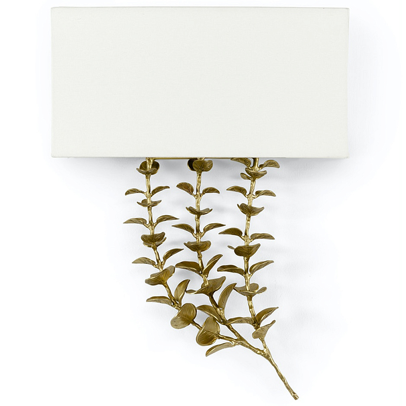 Бра Brass Eucalyptus Branches Lampshade Wall Lamp Латунь Белый Бра Brass Eucalyptus Branches Lampshade Wall Lamp Латунь Белый в Орле | Loft Concept