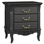 Тумба прикроватная черная из массива бука в стиле прованс Black Provence варинант исполнения - 2 | Loft Concept в Орле