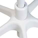 Стул с мягкой синей обивкой из велюра и подъемно-поворотным механизмом на белых колесиках Harper Blue and White варинант исполнения - 6 | Loft Concept в Орле