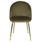 Стул велюровый хаки на золотистых металлических ножках Vendramin Chair варинант исполнения - 1 | Loft Concept в Орле