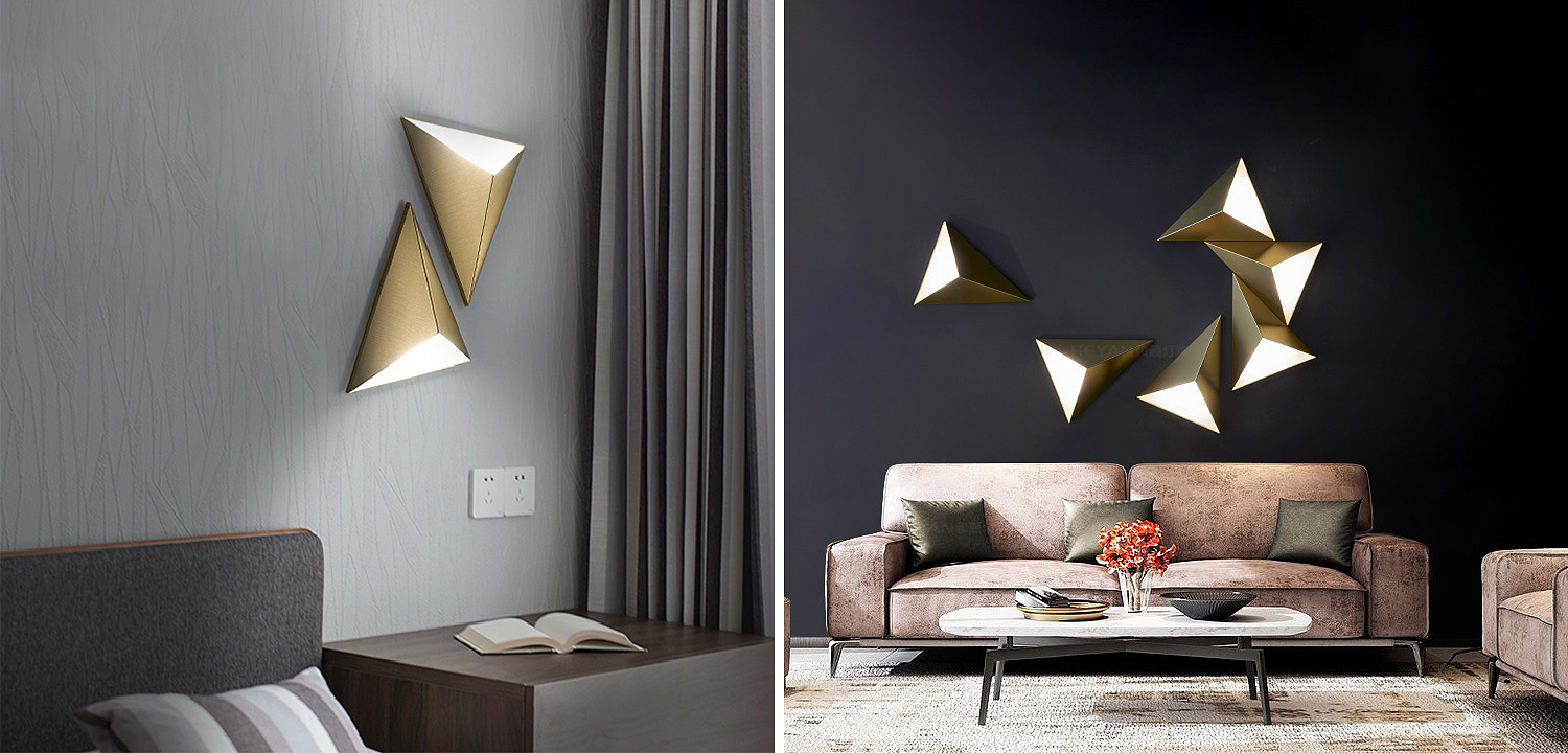 Настенный светильник в форме треугольника Convex Triangle Wall Lamp Настенный светильник в форме треугольника Convex Triangle Wall Lamp - Loft-Concept в Орле