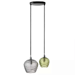 Подвесной светильник каскадный с 2-мя рельефными плафонами Cascade with Relief Lampshades варинант исполнения - 1 | Loft Concept в Орле