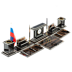 Настольный письменный набор с часами из природного камня обсидиана Team leader варинант исполнения - 2 | Loft Concept в Орле