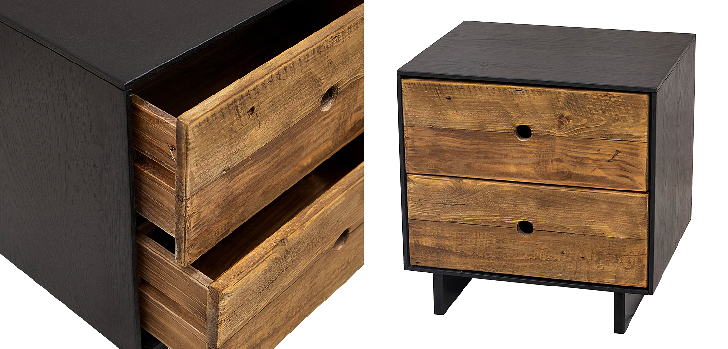 Тумбочка с 2-мя ящиками Russell Nightstand Тумбочка с 2-мя ящиками Russell Nightstand - Loft-Concept в Орле