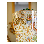 Кашпо с растительным и животным орнаментом на бронзовых ножках Turquoise Blooming Garden варинант исполнения - 7 | Loft Concept в Орле