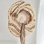 Овальный Современный Гобелен Абстракция в бежевых тонах Shallow варинант исполнения - 1 | Loft Concept в Орле