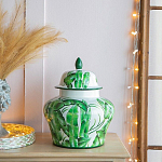 Ваза с зелёными листьями и крышкой Vase Green Leaves варинант исполнения - 3 | Loft Concept в Орле
