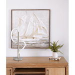 Настольная лампа белым изогнутым плафоном на круглой подставке Luke Lampco Tracer Lamp варинант исполнения - 12 | Loft Concept в Орле