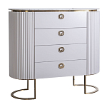 Комод белый овальный с мраморной столешницей Thoroughbass варинант исполнения - 1 | Loft Concept в Орле